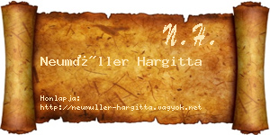 Neumüller Hargitta névjegykártya